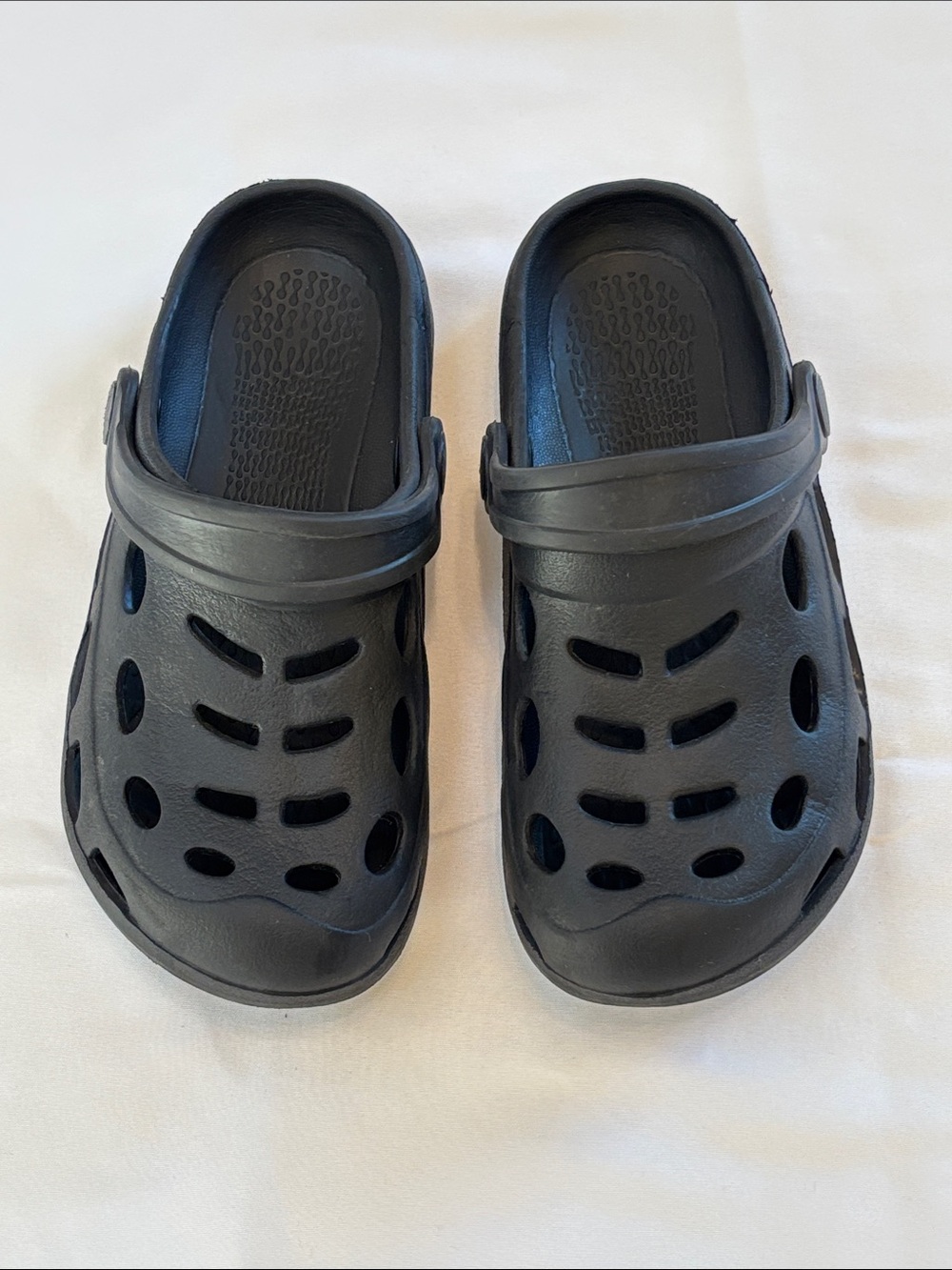 Kids Black Clog Sandals - Lightweight Slip-On